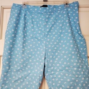 UK22 Collectif maritime motif cropped pants